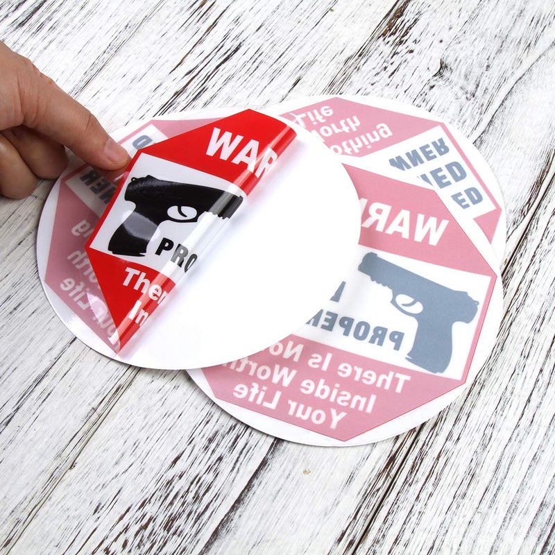 ICObuty Warning Signs Gun There is Nothing Here Protected by Armed Property Owner Sign Static Cling Decal or Sticker on Window 6 x 6 Inch (Static Cling Decal) - Image 2